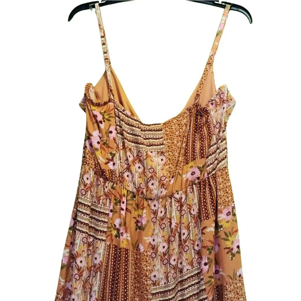 Lily Rose Peachy Pink Multi Color Sleeveless Skater Dress Size XXL - Picture 7 of 8